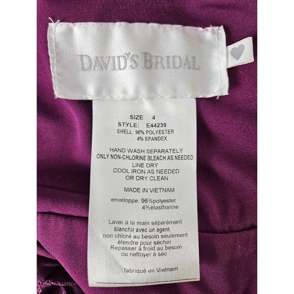 David's Bridal Womens Dress Size 4 Bridesmaid Wedding Classy Flowy Party Elegant - Picture 10 of 10